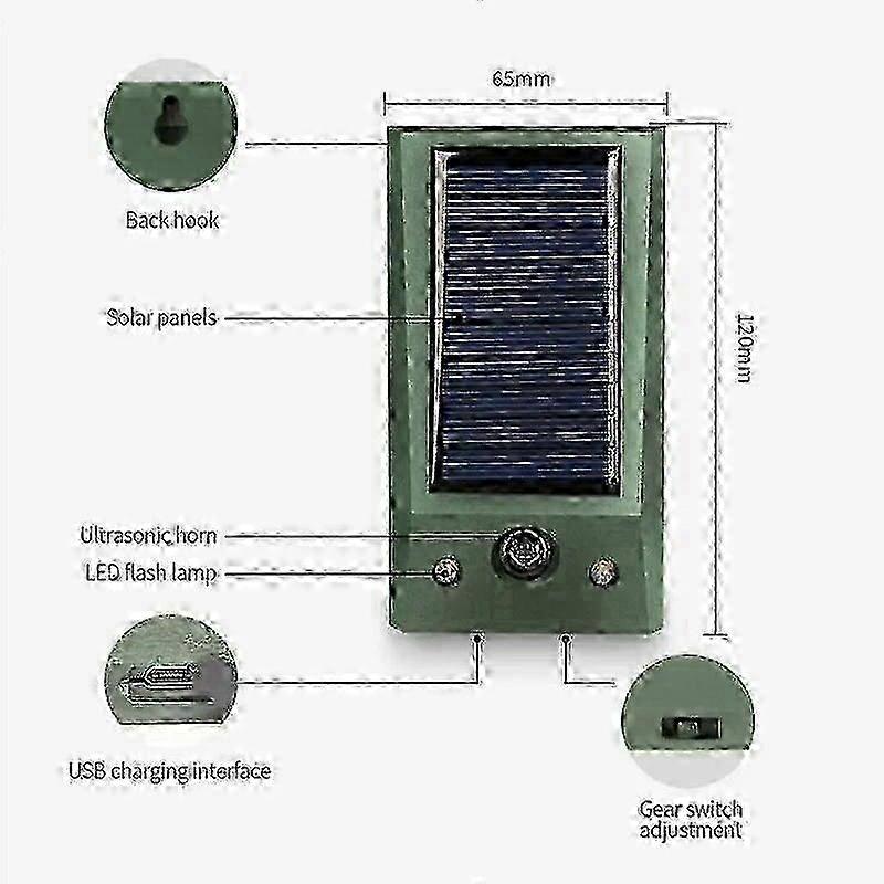 2025 New Solar Powered Ultrasonic Electronic Bird Repellent Waterproof Pigeon Deterrent