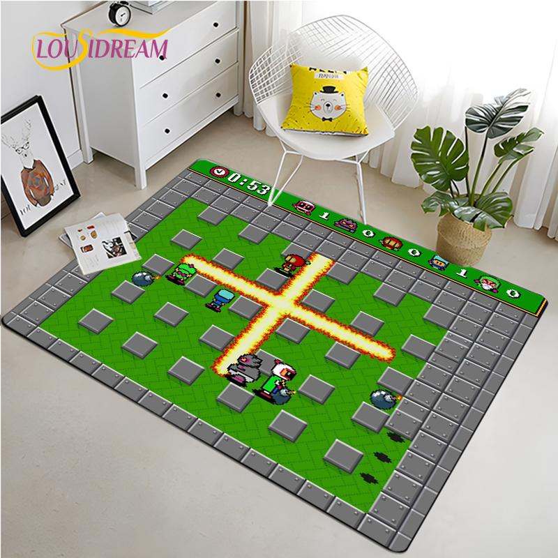 Retro Game Carpet for Living Room Bedroom Rug Kitchen Kids Door Unslip Floor Mats Birthday gift photography props Alfombra Rug