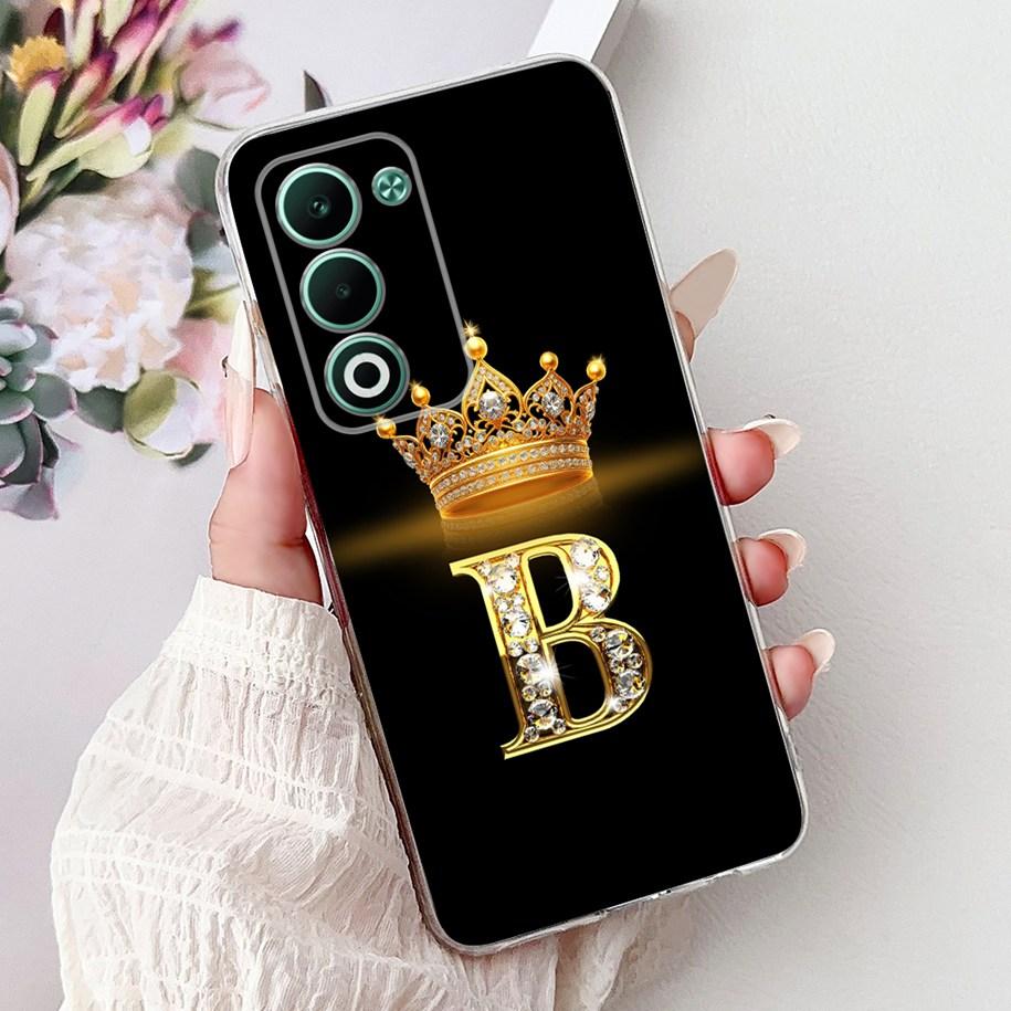 Чехол для OPPO A5 5G 2025 CPH2735 Обложка Роскошная Корона Инициалы Мягкий Прозрачный Силиконовый Задний Чехол Для Чехла Телефона OPPOA5 5G 2025