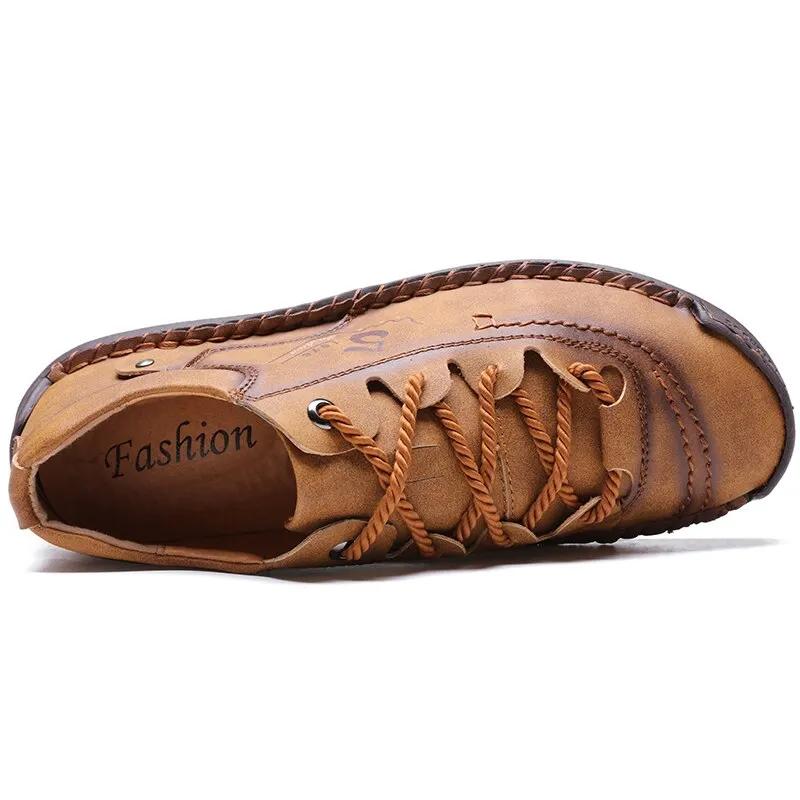 Новые мужские кожаные повседневные туфли на открытом воздухе удобные высококачественные модные мягкие мужские классические туфли на плоской подошве до щиколотки мокасины тренд
