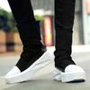 Thick Soled Men's High Top Shoes Fashionable Black and White Versatile Style  Youth Outdoor Party Leisure Walk Office Shoes