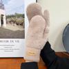 Korean Style Solid Color Gloves Plush Cycling Driving Gloves Cute Full Finger Mittens  Girls