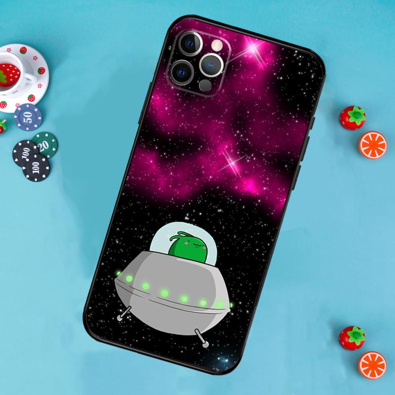 Чехол для телефона Alien Kawaii Art для iPhone 17 Air 15 14 13 12 11 16 Pro Max 13 12 mini 15 16 Plus 16e Cover Funda