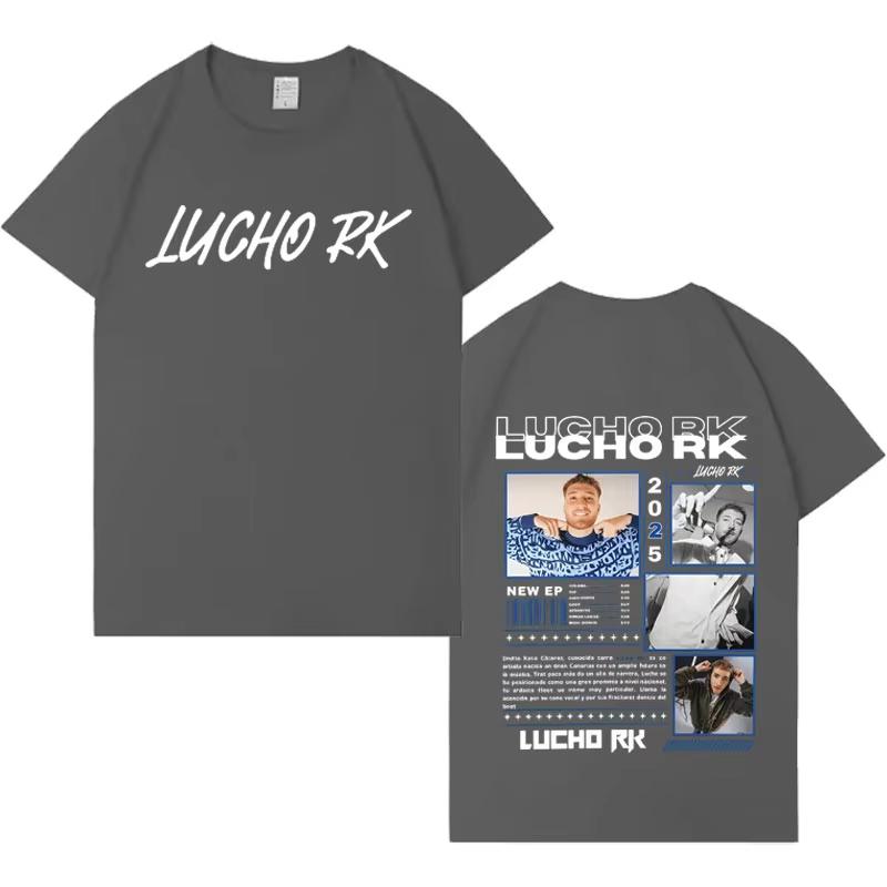 Rapper Lucho Rk Trendy Album Harajuku Print Tshirt 2026 Mens Womens Aesthetic Tshirts High Quality Casual Cotton Crewneck Top