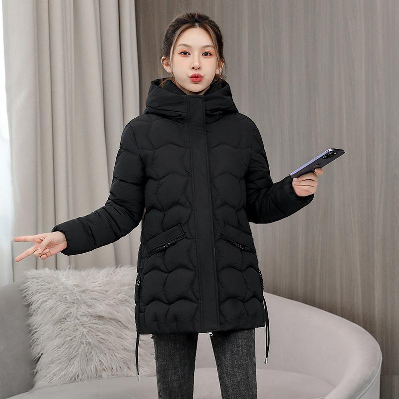 Женская зимняя куртка с хлопковой подкладкой, тонкое пальто с капюшоном, теплое стеганое хлопковое пальто