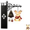 Santa Claus Book Insert Christmas Shelf Light, Iron Bookend Night Lamp with Metal Stand Decor Reindeer Snowman, Warm Glow Tabletop for Study