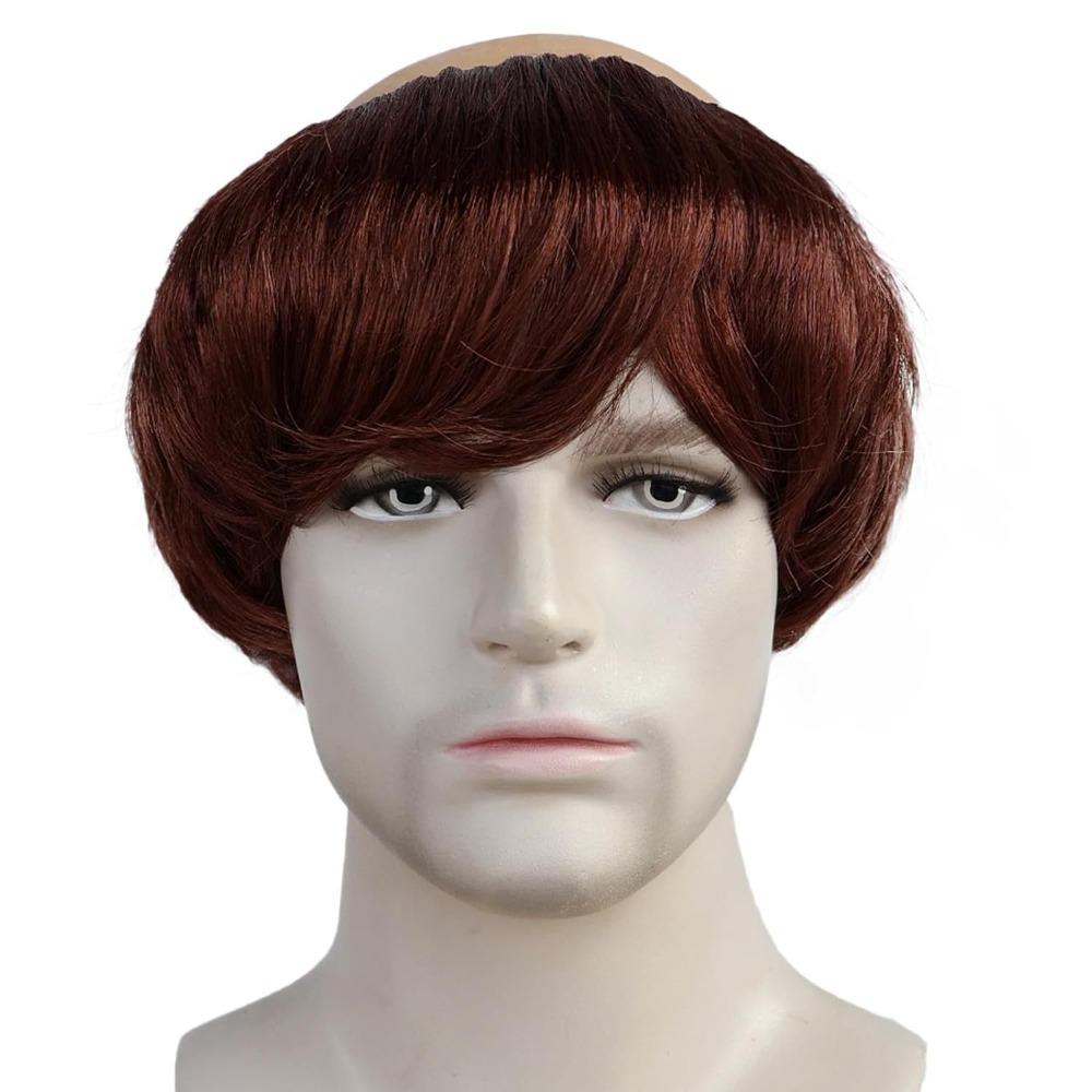 Dress Up Short Straight Bald Head Wigs Anime Halloween Balding Wig Role Play