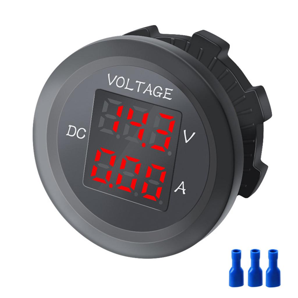 12-24 В Автомобильный Мини Водонепроницаемый Двойной Напряжение VA Трехзначный Круглый Светодиодный Панель Цифровой Вольтметр Амперметр Тестер Монитор Дисплей Вольтметр