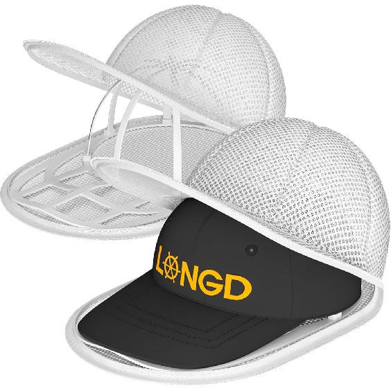 LONGD Hat Washer Cage with Snap Lock - Machine/Dryer Safe Compact Hat Cleaner for Baseball Caps & Storage