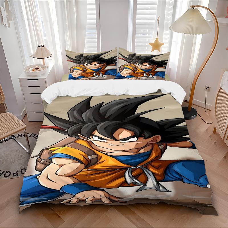 3pcs Saiyan, Warrior Bedding Set: Perfect for Bedroom or Guest Room. Soft and Comfortable with No Core Included yy251010117