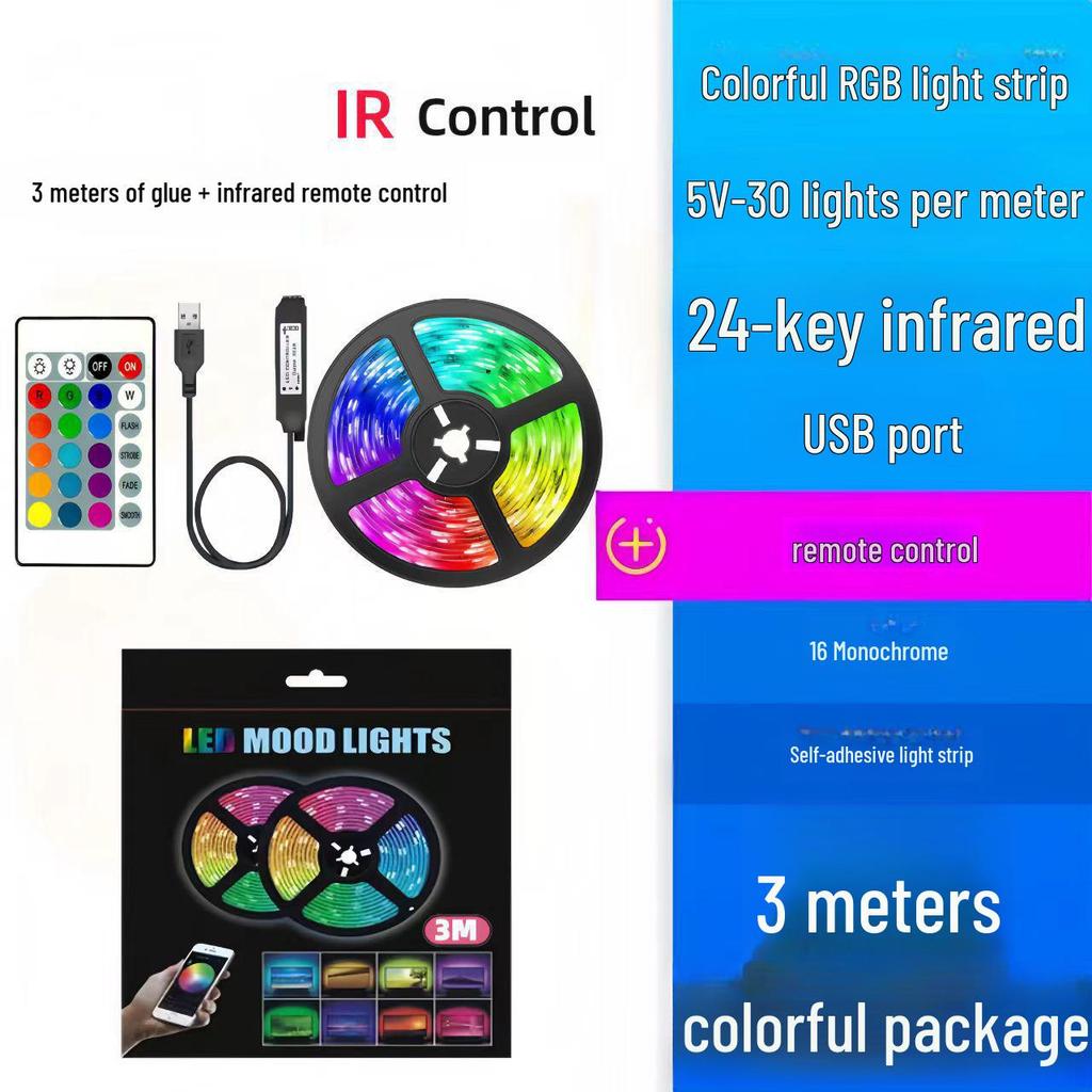 Комплект светодиодной ленты RGB 5 В: Меняющий цвет USB Bluetooth смарт-фон для украшения стола и стен.