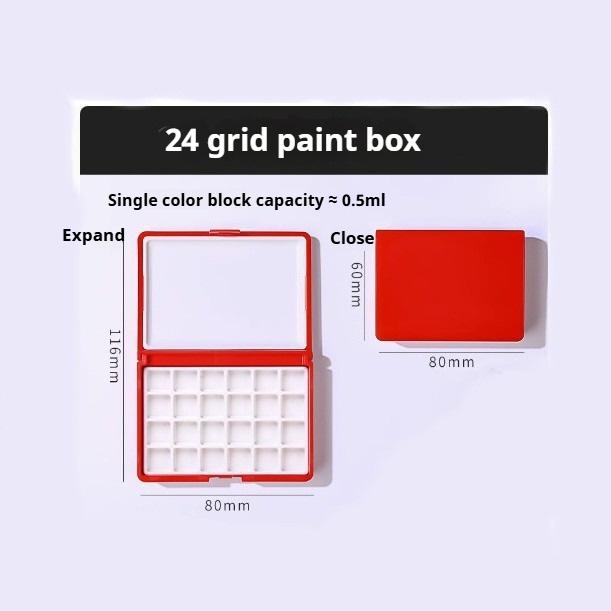 Portable Travel Watercolor Plastic Painting Box with Palette Half Pan Mini Paint Storage Case for Artist Gouache Oil Painting