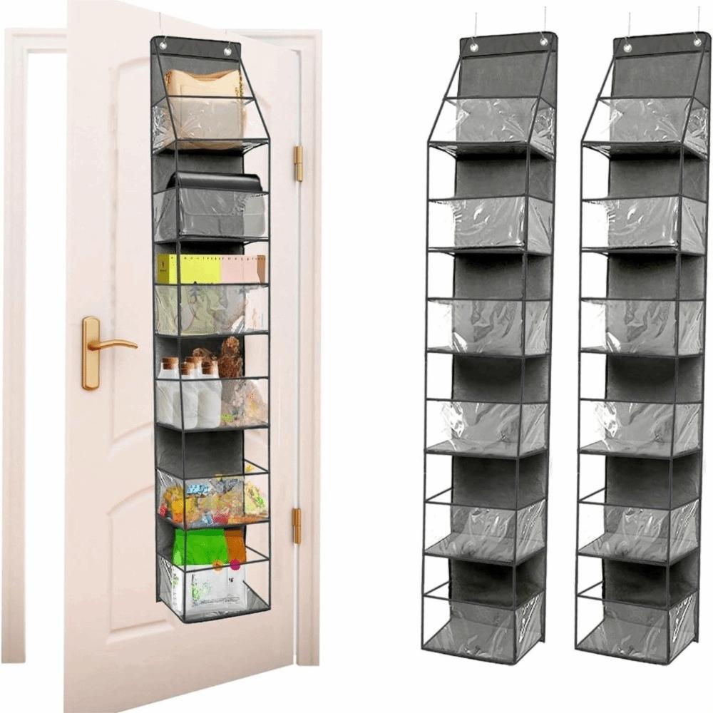 Solid Color Storage Hanging Bag Six Compartments Bag Organizer Toy Snack Storage Bag  Closet