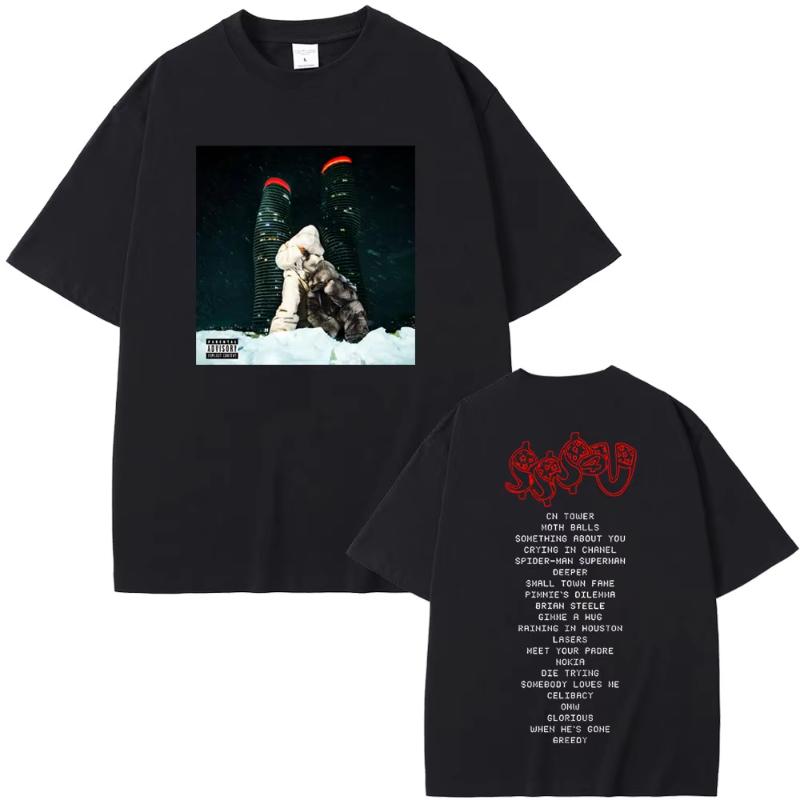 Rapper PARTYNEXTDOOR Drake Some Sexy Songs 4 U SSS4U 2025 Double Sided Print T Shirts Unisex Fashion Hip Hop Oversized Tshirts