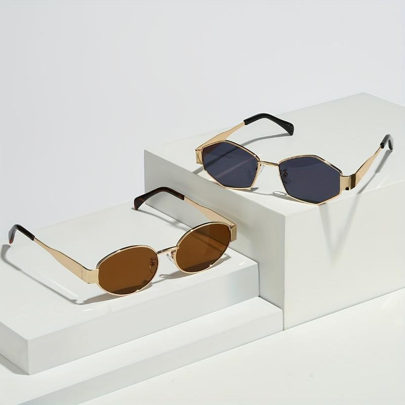 2 шт. очков, подходящих как для мужчин, так и для женщин, с ретро-металлическими оправами, идеально подходят для вечеринок и являются идеальными подарками.