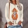 Осенние/зимние футболки с длинным рукавом для женщин с забавным принтом животных, женские кавайные свитера с круглым вырезом, женская одежда, модные топы, новые