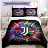 Juventus FC С принтом 3 шт. Комплект постельного белья Мягкий, приятный для кожи, стирающийся Пододеяльник и Наволочки Комплект Для всех сезонов Спальня