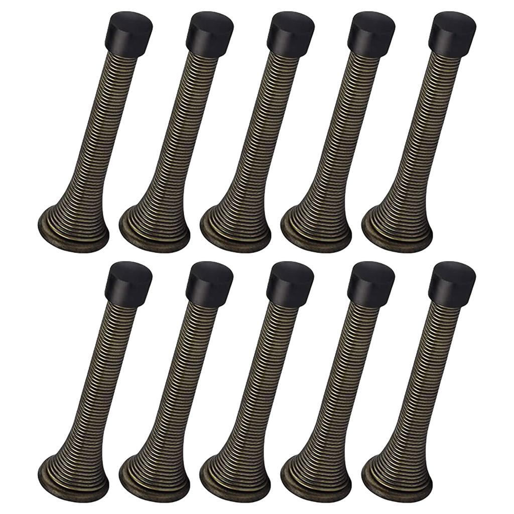 10Pcs Heavy Duty Spring Door Stopper with Rubber Bumper AntiCollision Wall Protector for Kitchen Bedroom Office