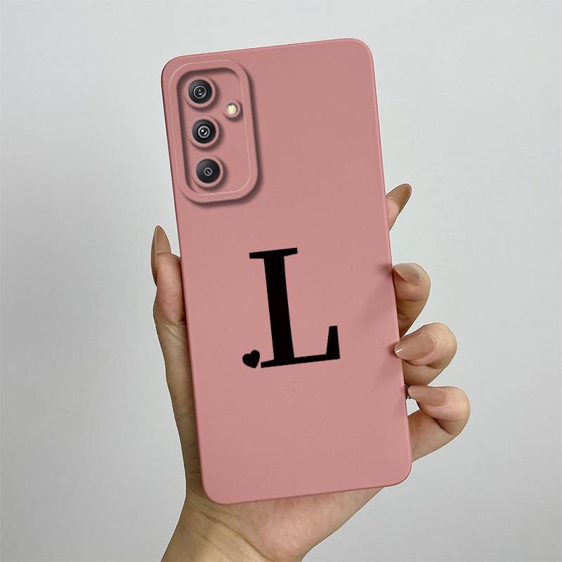 Чехол для Samsung Galaxy M34 5G SM-M346B Стеклянный чехол с рисунком 'Сердце с буквами' Жидкий силиконовый чехол для телефона Для SamsungM34 M 34 5G