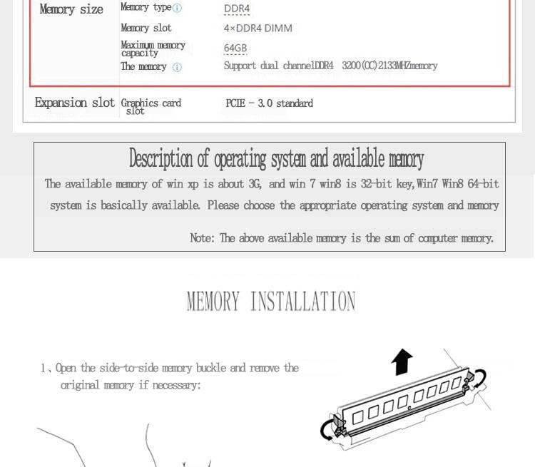 Desktop Memony DDR4 2400MHz 4GB 8GBAA