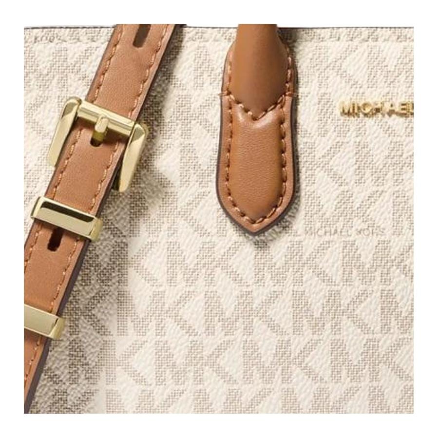 MICHAEL KORS Leather Shoulder Bag, Crossbody Bag, Handbag Women's Vanilla White & Acorn Brown 32F4GETC0B-049