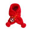 Red Plush Children's Scarf: Faux Rabbit Fur Neck Warmer for Autumn and Winter