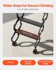 Attic Ladder Wall-Mounted, 660LBS/299.4KG Capacity, Fits 9.5 to 10 ft Ceiling Height, 12-Step Steel Folding Stairs with Handrails, Pull Down Attic