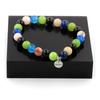 Stones and Minerals. Pink Opal Pearl Bracelet + Blue Ribbon Agate + Peridot + Agate Made In France.