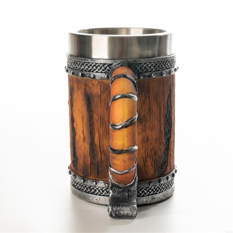 Ручная деревянная пивная кружка с вкладышами из нержавеющей стали Rustic Barrels Кружки для мужчин Пивная кружка Уникальный подарок на пивную тему B03E