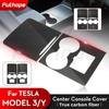 Ультратонкий чехол Futhope из настоящего углеродного волокна для Tesla Model 3 Y-23, не влияет на центральное управление, двухтактный