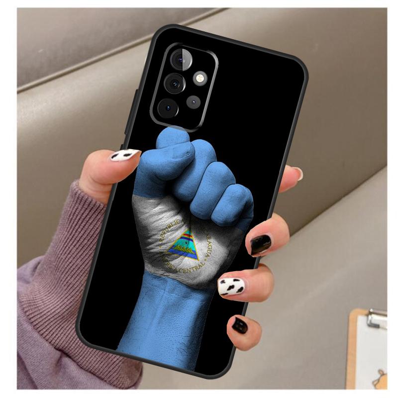 Чехол-флаг Никарагуа для Samsung Galaxy A13 A33 A53 A73 A14 A24 A34 A54 A72 A52 A32 A22 A12 A51 A71 A15 A25