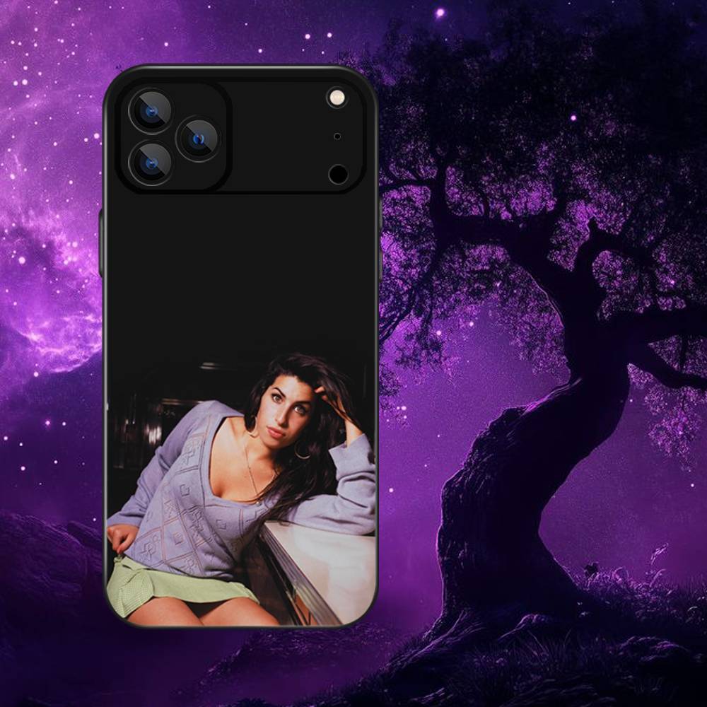 Amy Winehouse Phone Case For iPhone 17,16,15,14,13,12,Pro,Max,Plus,E,SE4,Air,Mini Black Soft Box