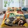 Home Living Luxury Route 66 Print 2/3 шт. Мягкий пододеяльник Наволочка Queen и King Size Детский комплект постельного белья Размеры EU/US/AU