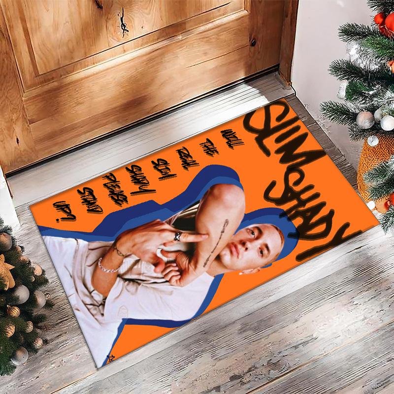 Soft Crystal Velvet Floor Rug,Eminem Anti Slip Decorative Carpet, Plush Area Mat For Indoor Home Decoration