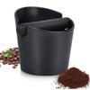Espresso Coffee Knock Box for Grounds with Removable Shock-Absorbent Knock Bar and Anti-Slip Base, Coffee Knock Box Container, Black