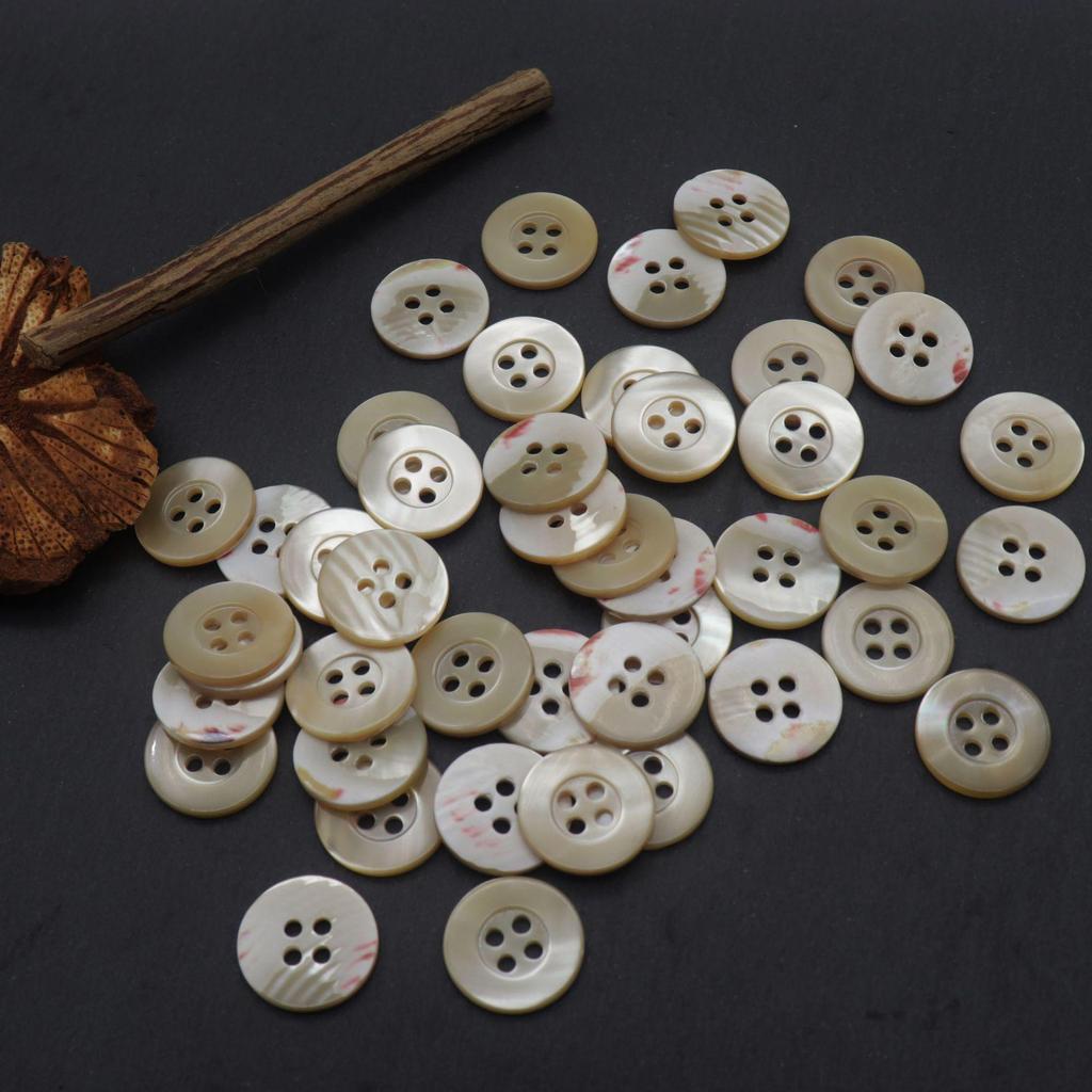 Пуговицы-подковы из натурального таро с четырьмя ушками и широким краем для рубашек и свитеров