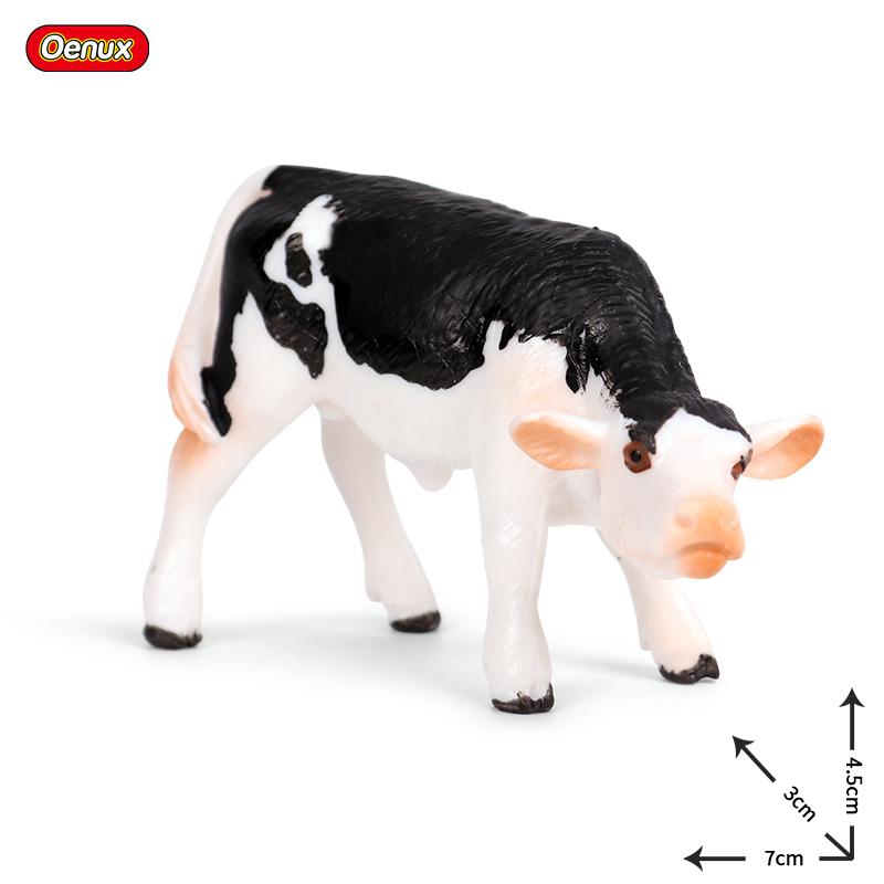 Oenux Симуляция Милые Фермерские Животные Молочная Корова Крупный Рогатый Скот Теленок Ангус Бык Вол Бык Буйвол Модель Фигурки Игрушка Развивающая Милая Подарок Ребенку