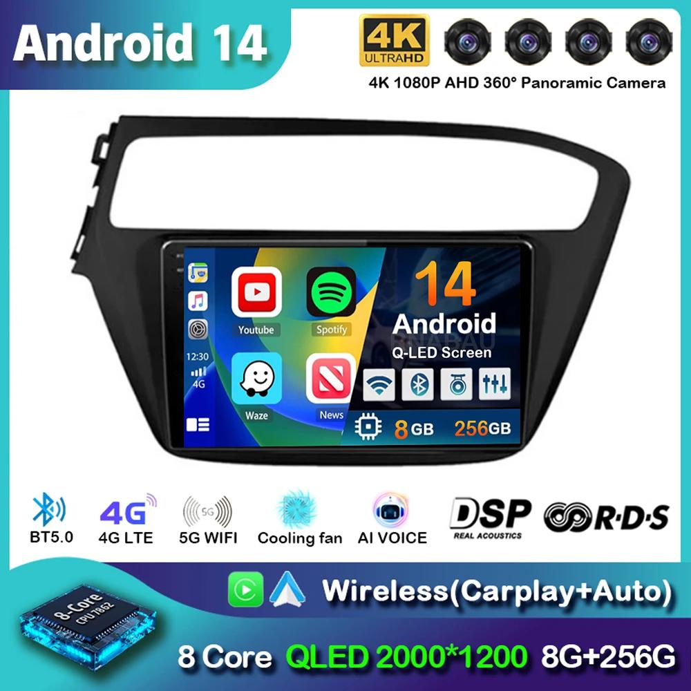 Android 14 Carplay Auto Car Radio For Hyundai I20 2018 2019 GPS Multimedia Player  Stereo Video Head Unit 360 Camera 4G+WiFi DSP