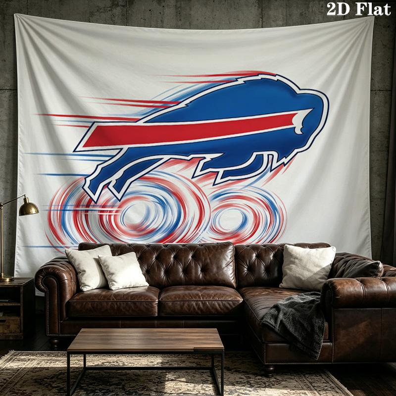Custom Name Buffalo Bills Printed Tapestry – Wall Hanging for Bedrooms, Dorms, and Home Decor