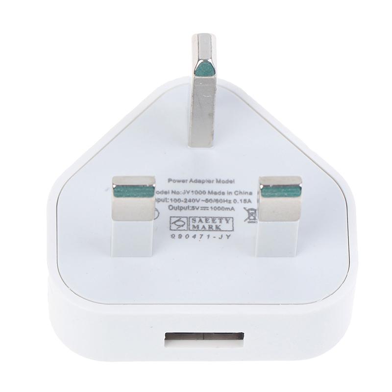 Быстрое быстрое 1-портовое USB-зарядное устройство 3-контактный адаптер для британской сети