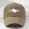 Unisex SPKY Halloween Black Humor Print Soft Top Baseball Cap Adjustable Outdoor Sports Hat