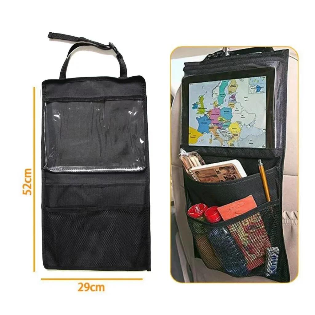 Car Rear Organizer with Touch Screen, Tablet Holder, Auto Storage Pockets Cover, Car Seat Back Protectors, Car Accessories