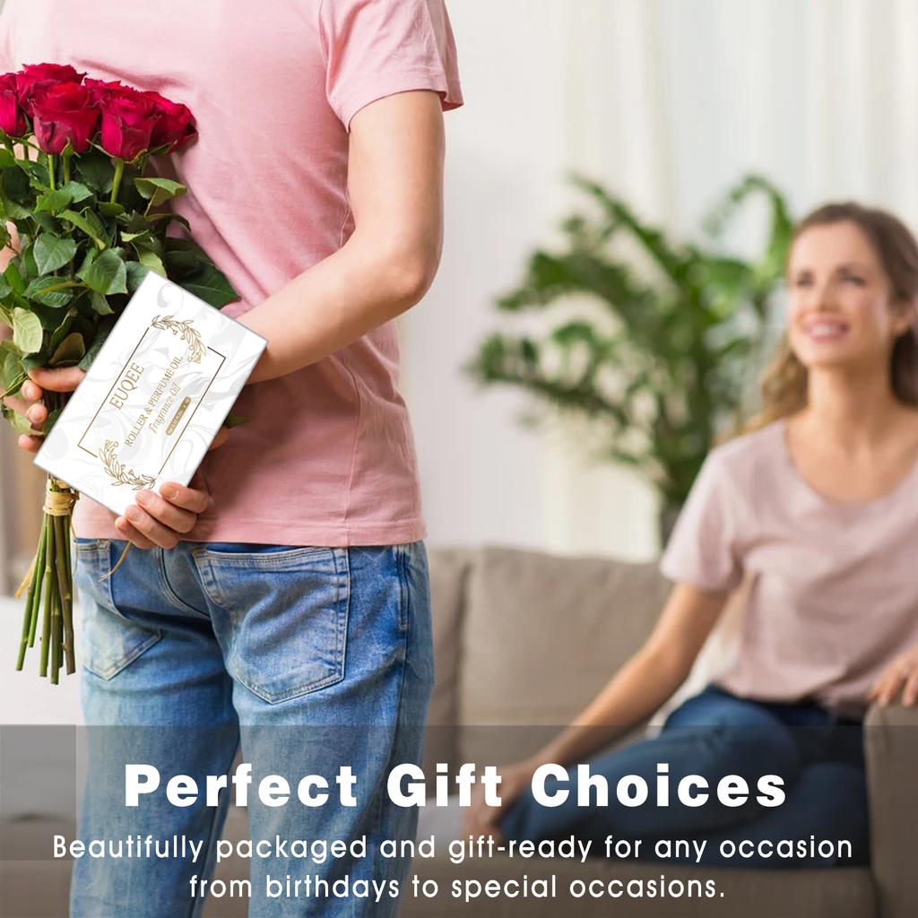 10Pcs EUQEE Roller Fragrance Oil Kit for Humidifier Massage Air Purifier DIY Perfume Roller Perfume Oil Gift Set with Diffuser Bracelet