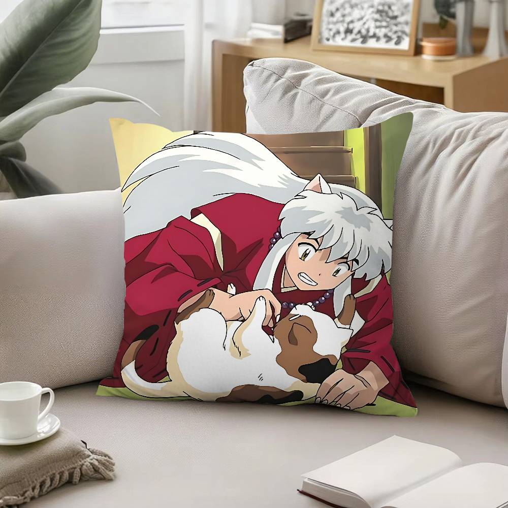 Anime IInuyashaS Pillow Case Pattern Printed Pillowcase For Living Room Sofa Cushion Cover Bedroom Decor