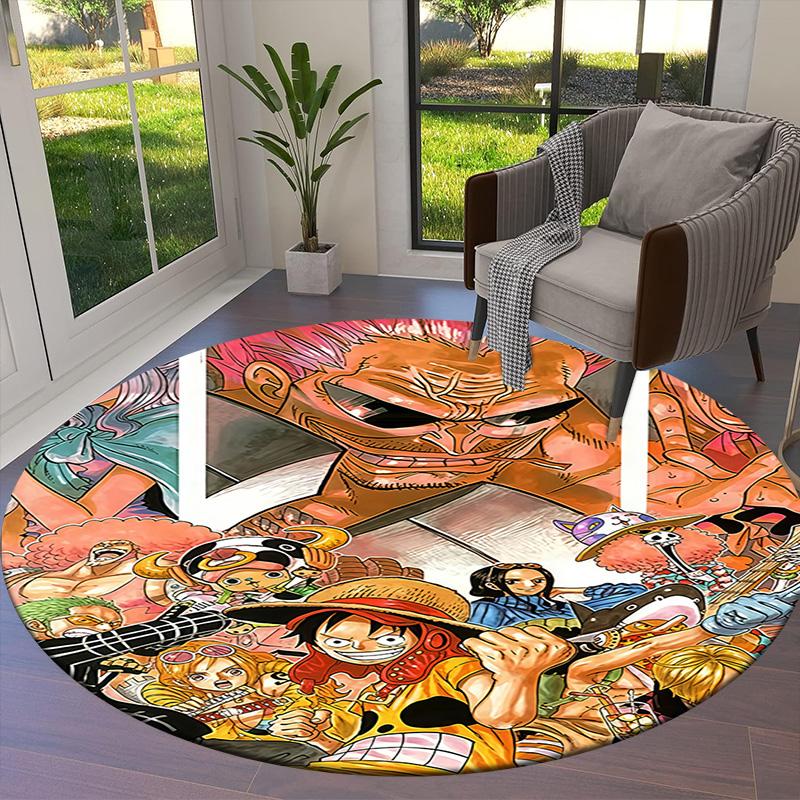 One Piece Round Area Rug Carpet Rug For Living Room Bedroom Sofa Playroom Decor Nonslip Floor Mat