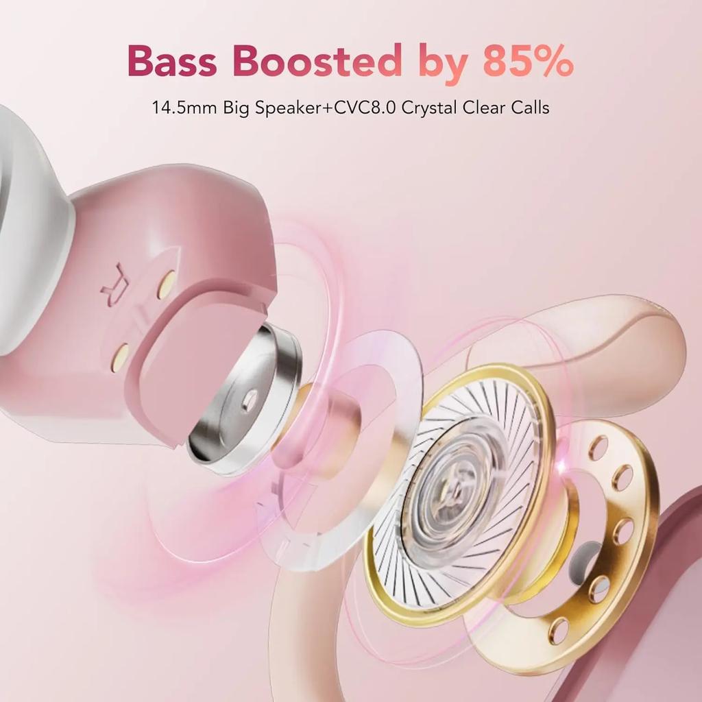 BX30 Bluetooth 5.4 Earphones IPX7 Waterproof Wireless Headphones with ENC Noise Cancelling Mic Deep Bass For Sports Workout Gym