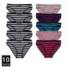 Cotton Panties for Woman Sexy Lace Underwear Briefs Set Lingerie Girls Ladies Bikini Underpants Striped Print Knickers 10Pcs/set