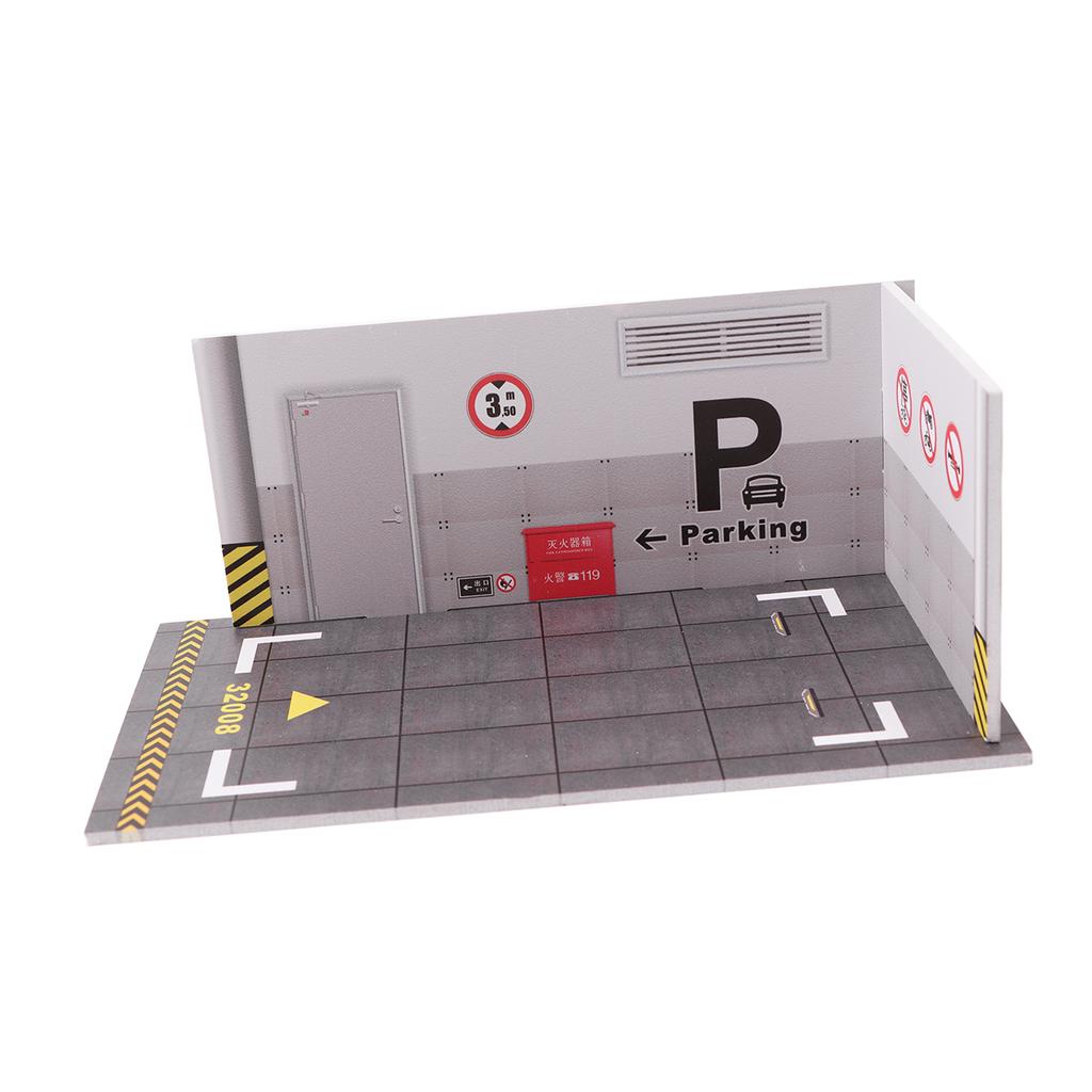3pcs Parking Lot Model Innovative Simulation PVC Easy Assembly 1:32 Scale Parking Lot Toy for