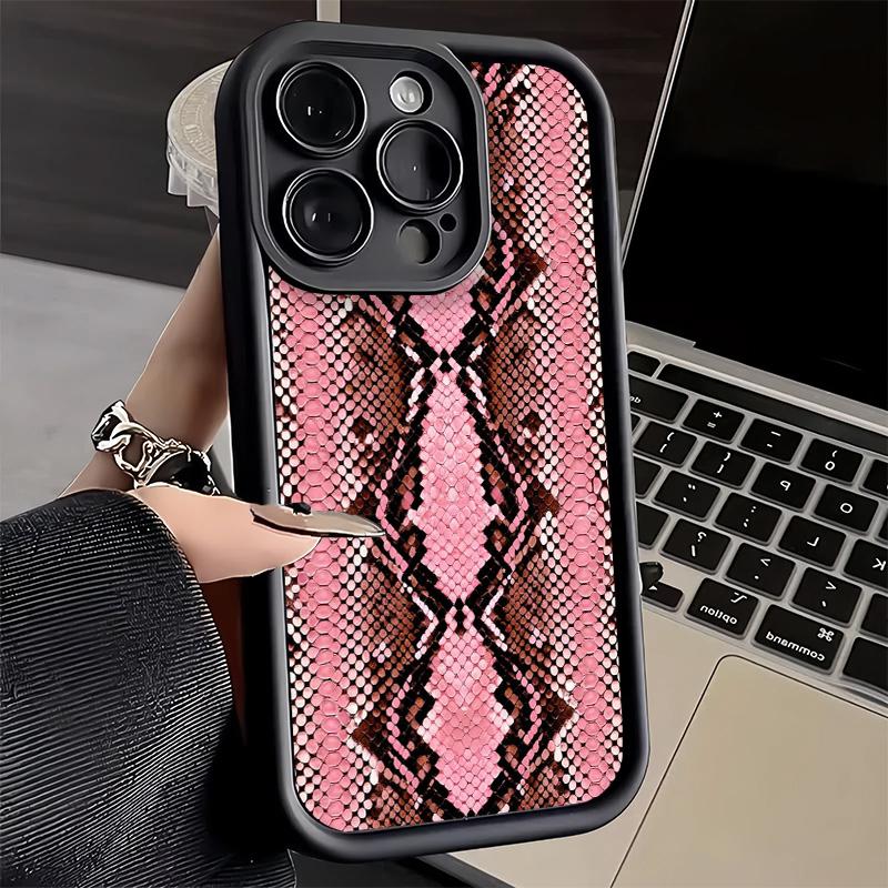 Чехол для телефона iPhone 17 Air 16E 15 16 Pro Max Модный чехол с узором под змеиную кожу 14 Plus 13 12 Mini Мягкий силиконовый чехол Fundas