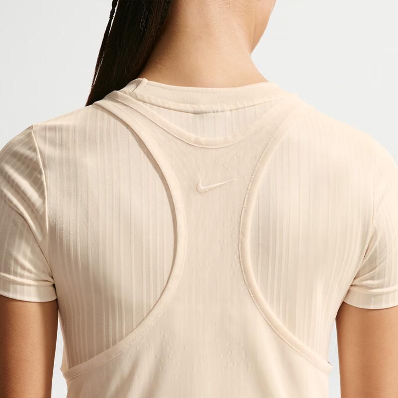 Nike Женская многослойная вязаная футболка с круглым вырезом IF0525